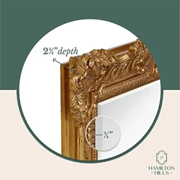 Elegant 24" x 36" Baroque Gold Framed Mirror