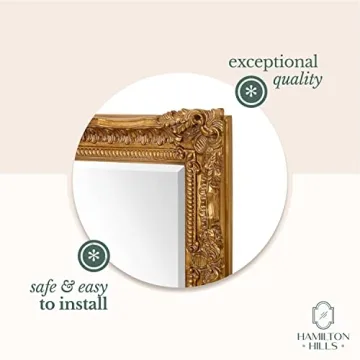 Elegant 24" x 36" Baroque Gold Framed Mirror