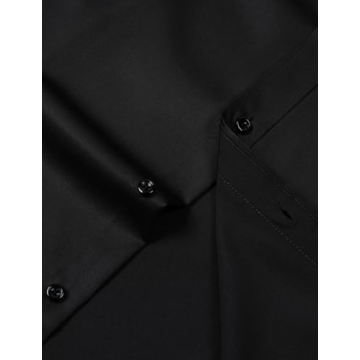 Slim Fit Wrinkle Free Dress Shirt for Men - Black