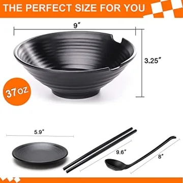Vivimee Unbreakable Japanese Ramen Bowl Set for Asian Dishes