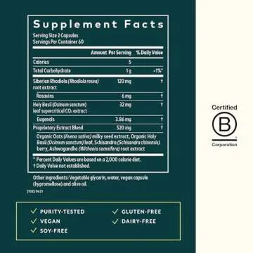 Gaia Herbs Adrenal Health Daily Support - Herbal Supplement with Ashwagandha for Energy and Stress