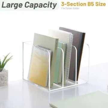 SANRUI Acrylic Magazine Holder Desk Organizer for Home Office