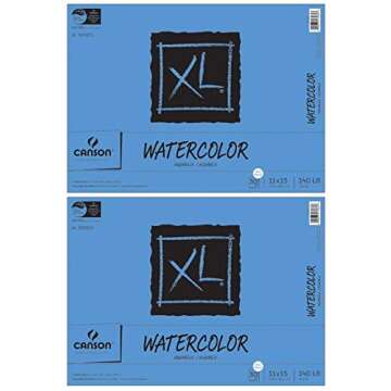 2-Pack Bundle - Canson XL Series - 11 x 15 inch - Cold Press Watercolor Textured Paper Pad, Fold Over, 140 Pound, 30 Sheets Each