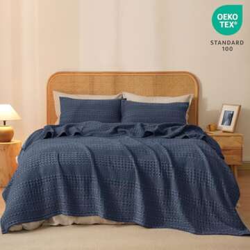 PHF Waffle Weave Blanket - Soft, Cozy Cotton Luxury