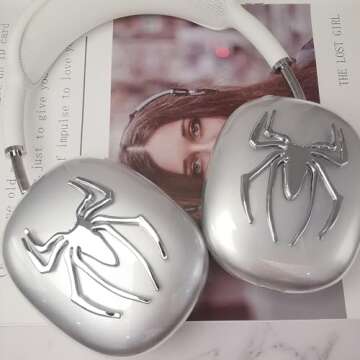 MORWLAT Case Cover for AirPods Max Metal Spider, Clear Cool Soft Cases for Men&Women Accessories Pro...