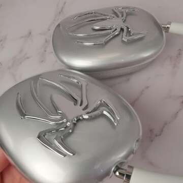 MORWLAT Case Cover for AirPods Max Metal Spider, Clear Cool Soft Cases for Men&Women Accessories Protective Cover for Apple AirPods Max (Silver)