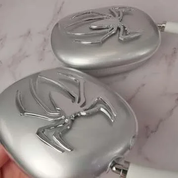 MORWLAT Case Cover for AirPods Max Metal Spider, Clear Cool Soft Cases for Men&Women Accessories Protective Cover for Apple AirPods Max (Silver)