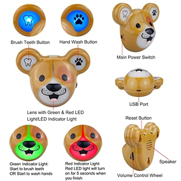 HONGUT Musical Timer for Kids with LED Lights and Music