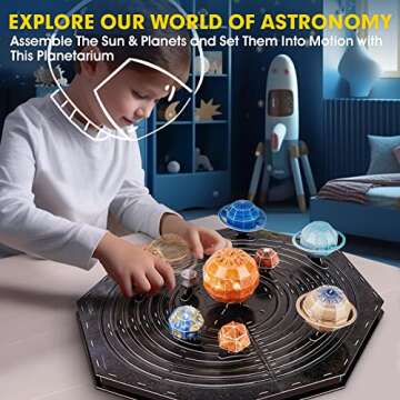 National Geographic Movable Solar System for Kids STEM Toys Solar System Project Kit National Geographic 3D Puzzles for Kids Science Kit, Arts Crafts for Kids Ages 8-12 Toys for Ages 8-13 Boys Girls