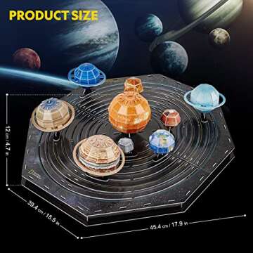 National Geographic Movable Solar System for Kids STEM Toys Solar System Project Kit National Geographic 3D Puzzles for Kids Science Kit, Arts Crafts for Kids Ages 8-12 Toys for Ages 8-13 Boys Girls