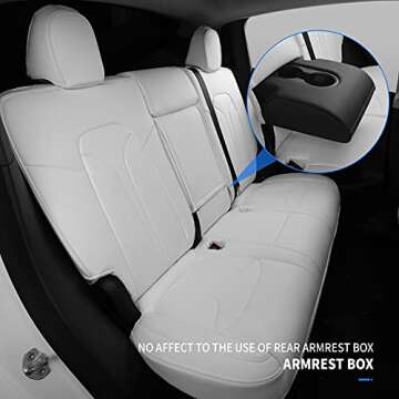 powoq Tesla Model Y Nappa Leather Car Seat Cover - All Season Protection