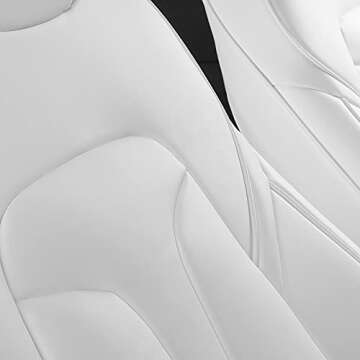 powoq Tesla Model Y Nappa Leather Car Seat Cover - All Season Protection