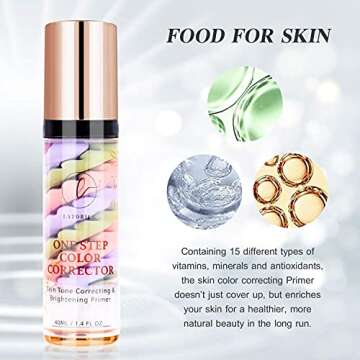 One Step Color Corrector, Isolation Cream, Makeup Primer Skin Tone Correcting and Brightening Primer...