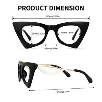 VOOGLAM Cat Eye Blue Light Glasses in Tortoise Style