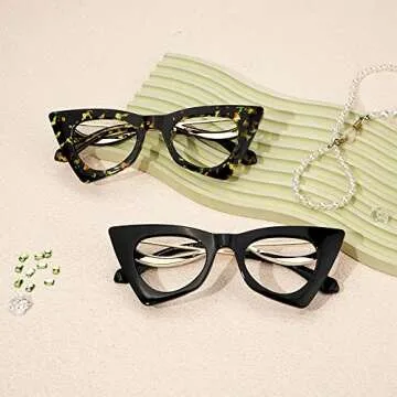 VOOGLAM Cat Eye Blue Light Glasses in Tortoise Style