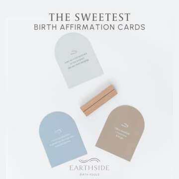 Earthside Birth Pools Affirmation Cards for Women Pregnancy - Set of 25 Positive Affirmations with W...