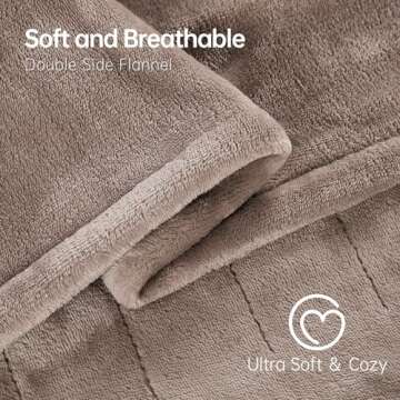 Bwarm Heated Blanket with 6 Heat Settings and Safety Features
