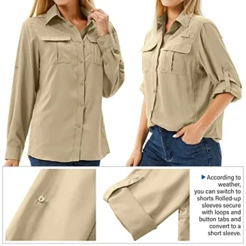 Toumett Women's Lightweight UPF 50 Safari Shirts for Outdoor Fun