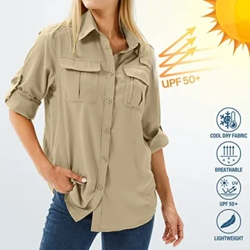 Toumett Women's Lightweight UPF 50 Safari Shirts for Outdoor Fun