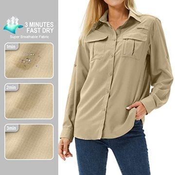 Toumett Women's Lightweight UPF 50 Safari Shirts for Outdoor Fun