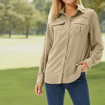 Toumett Women's Lightweight UPF 50 Safari Shirts for Outdoor Fun