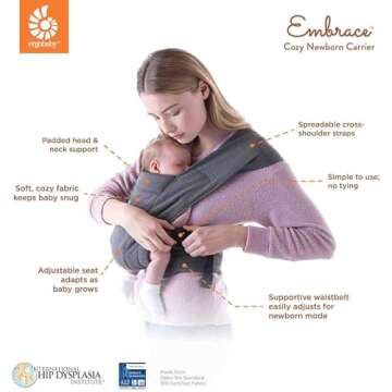 Ergobaby Embrace Cozy Newborn Carrier for 0-2 Years