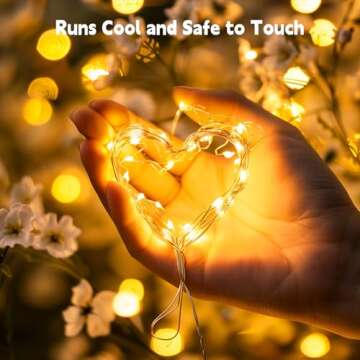 Minetom Fairy Lights Plug in, 33Ft 100 LEDs Waterproof Silver Wire Firefly Lights, Adaptor Included,...