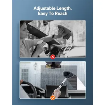 AstroAI Windshield Cleaner with Extendable Handle and Microfiber Pads