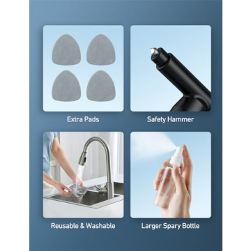 AstroAI Windshield Cleaner with Extendable Handle and Microfiber Pads