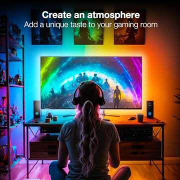 DAYBETTER LED Lights for TV 14.8ft,TV LED Backlight for 65-75Inch, RGB Behind TV LED Lights for Bluetooth,Music Sync APP and Remote Control, Strip Lighting for Christmas Gaming Room HDTV Mood