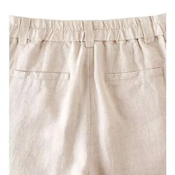 SCOFEEL Women's Casual Cotton Linen Baggy Pants with Relax Fit Lantern Trousers Khaki