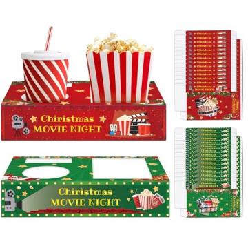 QOUBAI 32Pcs Christmas Party Supplies Movie Night Snack Boxes - Perfect for Holiday Gatherings!