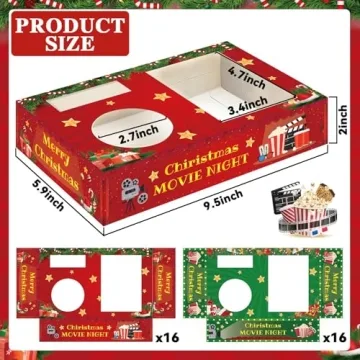 QOUBAI 32Pcs Christmas Movie Night Snack Tray Set