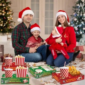 QOUBAI 32Pcs Christmas Movie Night Snack Tray Set