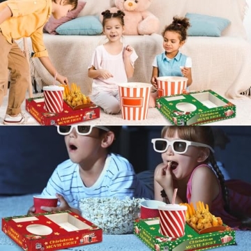 QOUBAI 32Pcs Christmas Movie Night Snack Tray Set