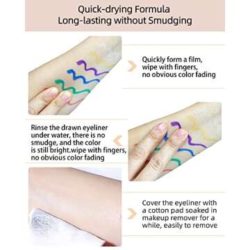 Red Glitter Eyeliner Liquid Liner-1Pcs Red Sparkle Shimmer Metallic Pearlescent Colored Eye Liner Eyeshadow Makeup Pen,Long Lasting High Pigmented Waterproof Smudgeproof Eyeliner Pencil,Gift for Women