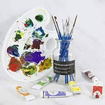 Magic Touches Artist Detail Paint Brush Set (10 Sizes), Natural Sable Mixed Tip, Best Absorption Smoothest Flow for Acrylic Watercolor Oil, Model, Warhammer 40k, Beginners to Professionals