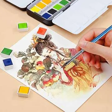 Magic Touches Artist Detail Paint Brush Set (10 Sizes), Natural Sable Mixed Tip, Best Absorption Smoothest Flow for Acrylic Watercolor Oil, Model, Warhammer 40k, Beginners to Professionals