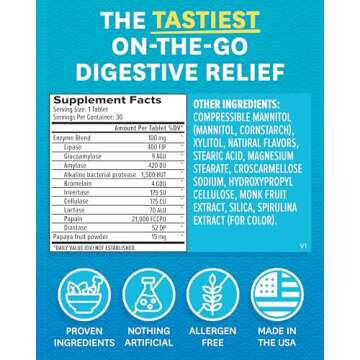 Zenwise Health Papaya Enzymes Chewable, Digestive Enzymes for Women and Men, Bromelain for Digestive Health & Bloating Relief, Enzymes for Digestion and Gut Health, Peppermint Flavor - 30 CT