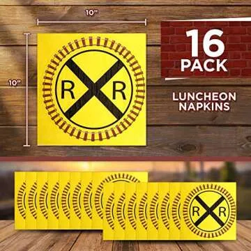 Havercamp Railroad Party Bundle | Dinner & Dessert Plates, Luncheon Napkins, Table Cover, Balloons, Picks | Great for Kid's Birthday Party, Train Collector's Event