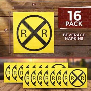 Havercamp Railroad Party Bundle | Dinner & Dessert Plates, Luncheon Napkins, Table Cover, Balloons, Picks | Great for Kid's Birthday Party, Train Collector's Event