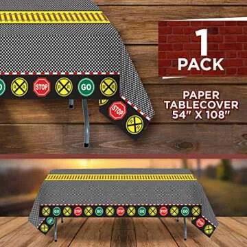 Havercamp Railroad Party Bundle | Dinner & Dessert Plates, Luncheon Napkins, Table Cover, Balloons, Picks | Great for Kid's Birthday Party, Train Collector's Event