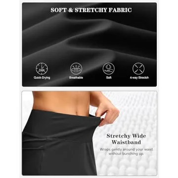 G Gradual Women's Golf Skirts Skort 4 Side Pockets High Waisted Stretchy Tennis Skirt with Short Athletic Casual (Black, M)