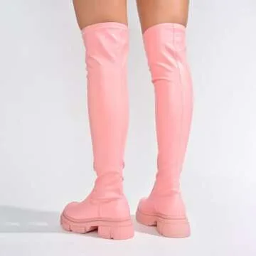 Cape Robbin Campi Pink Over The Knee Boots for Women