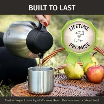 Thermal Coffee Carafe 68oz / 2L - 12 Hours Hot Beverage Dispenser, Insulated Stainless Steel Carafe for Hot Liquids, Coffee Carafes For Keeping Hot Coffee Dispenser for Parties -Large Tea Carafe Flask