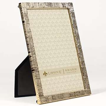 Lawrence Frames Gold Metal 4x6 Picture Frame with Linen