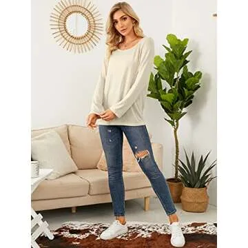 ZANZEA Women's Long Sleeve Casual Pullover Sweater