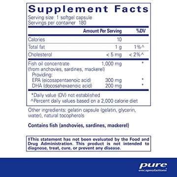 Pure Encapsulations EPA/DHA Essentials - Fish Oil Concentrate Supplement to Support Cardiovascular Health - Premium EPA & DHA Supplement with Omega 3-180 Softgel Capsules