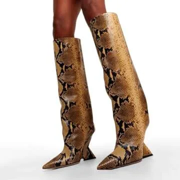 CAGLGLZ Women's Stylish Knee High Boots for Comfort