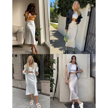 Elegant Satin Midi Skirt for Women Stylish & Versatile